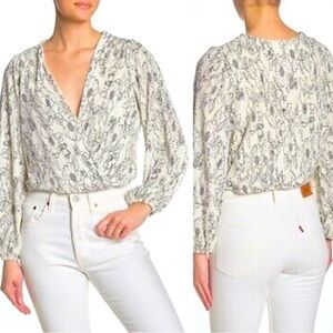 Astr Ivory and Black Patterned Blouse